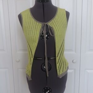 Yellow and Gray Loose Knit Tie Vest 🔴CLEARANCE🔴